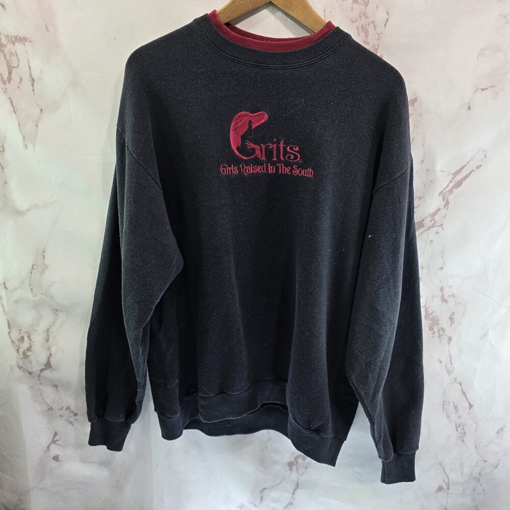 Vintage Sweatshirt Womens Large Girls Raised In The South Grits Southern Belle